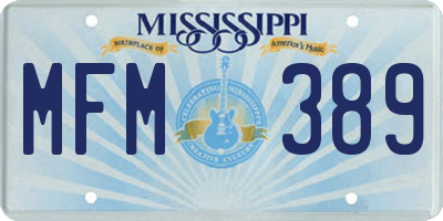 MS license plate MFM389