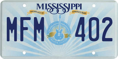 MS license plate MFM402