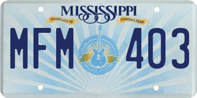 MS license plate MFM403
