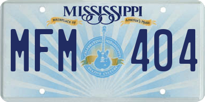 MS license plate MFM404