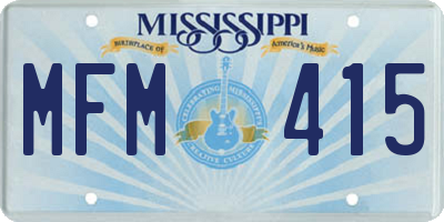 MS license plate MFM415