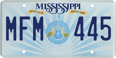 MS license plate MFM445