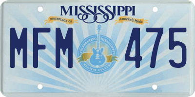 MS license plate MFM475