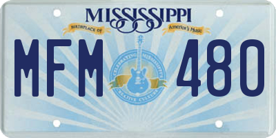 MS license plate MFM480