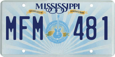 MS license plate MFM481