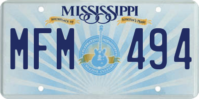 MS license plate MFM494