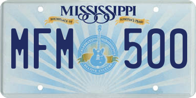 MS license plate MFM500