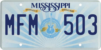 MS license plate MFM503