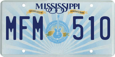 MS license plate MFM510