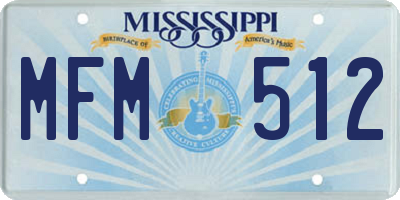 MS license plate MFM512