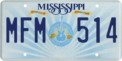 MS license plate MFM514
