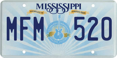 MS license plate MFM520