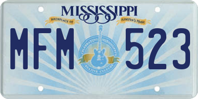 MS license plate MFM523