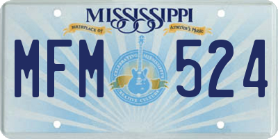MS license plate MFM524