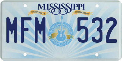 MS license plate MFM532