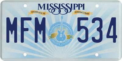 MS license plate MFM534