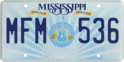 MS license plate MFM536