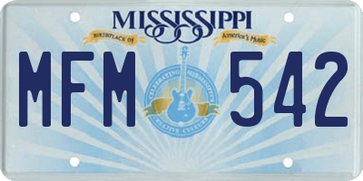 MS license plate MFM542