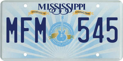 MS license plate MFM545