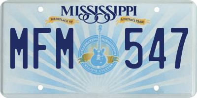 MS license plate MFM547