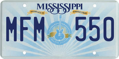MS license plate MFM550