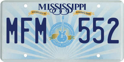 MS license plate MFM552