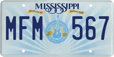 MS license plate MFM567