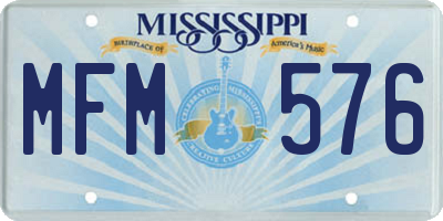 MS license plate MFM576