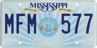MS license plate MFM577