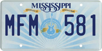 MS license plate MFM581