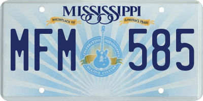 MS license plate MFM585