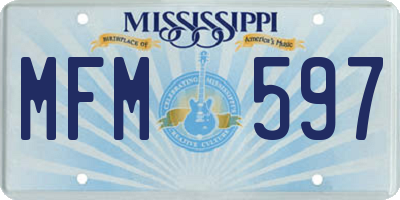 MS license plate MFM597