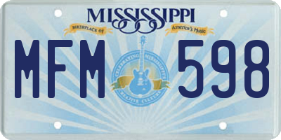 MS license plate MFM598