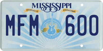 MS license plate MFM600