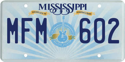 MS license plate MFM602