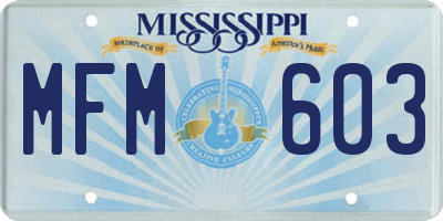 MS license plate MFM603