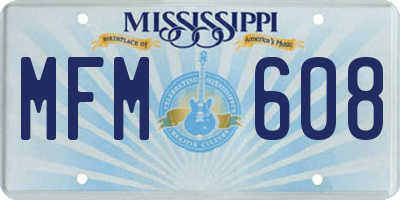 MS license plate MFM608