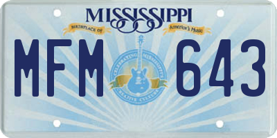 MS license plate MFM643