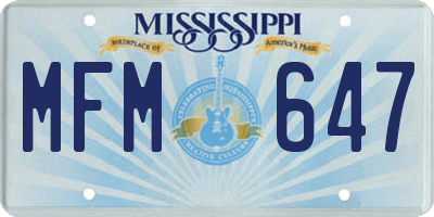 MS license plate MFM647