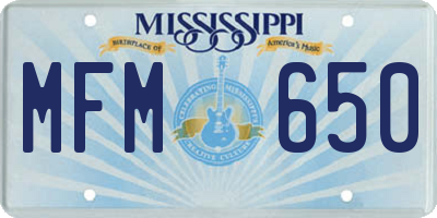 MS license plate MFM650