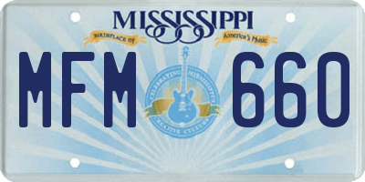 MS license plate MFM660