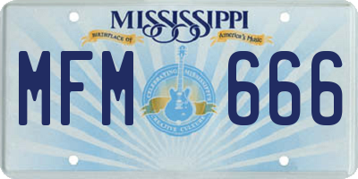 MS license plate MFM666