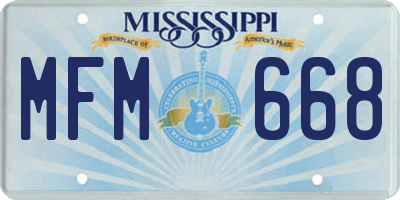 MS license plate MFM668