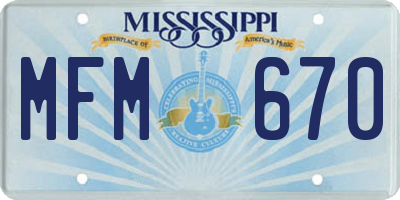 MS license plate MFM670