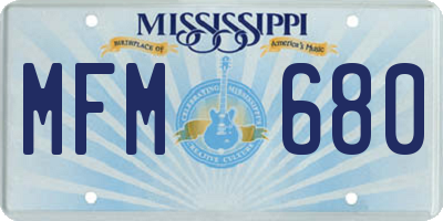 MS license plate MFM680