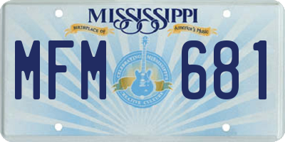 MS license plate MFM681