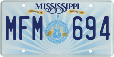MS license plate MFM694