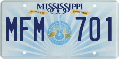 MS license plate MFM701