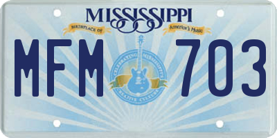 MS license plate MFM703