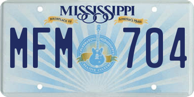 MS license plate MFM704
